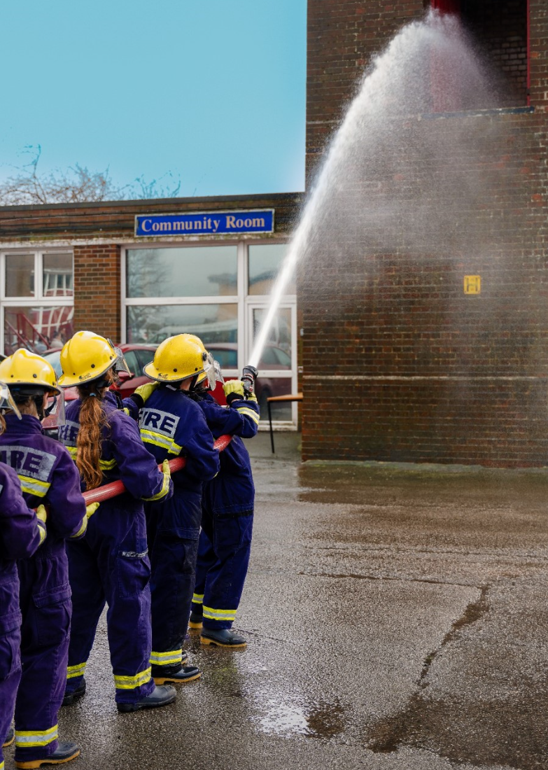 Young people at Illingworth Fire Station