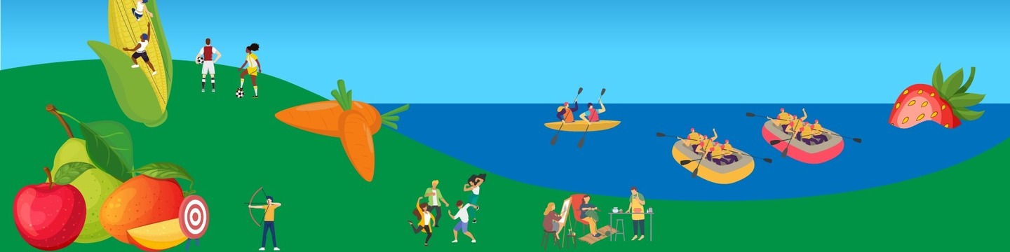 Illustration of children playing outdoors